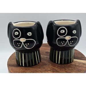Two Threshold Ceramic Dog Planter Planters